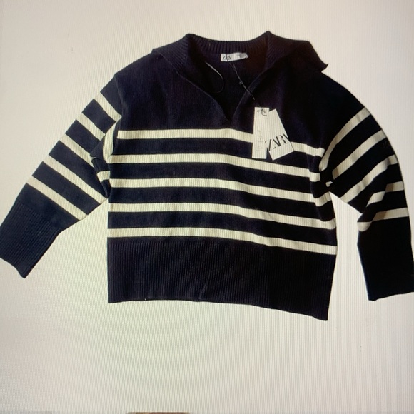 Zara Black and White Striped Sweater - Picture 2 of 8